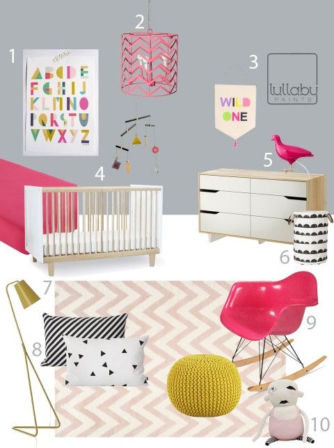 gray pink and yellow nursery inspiration