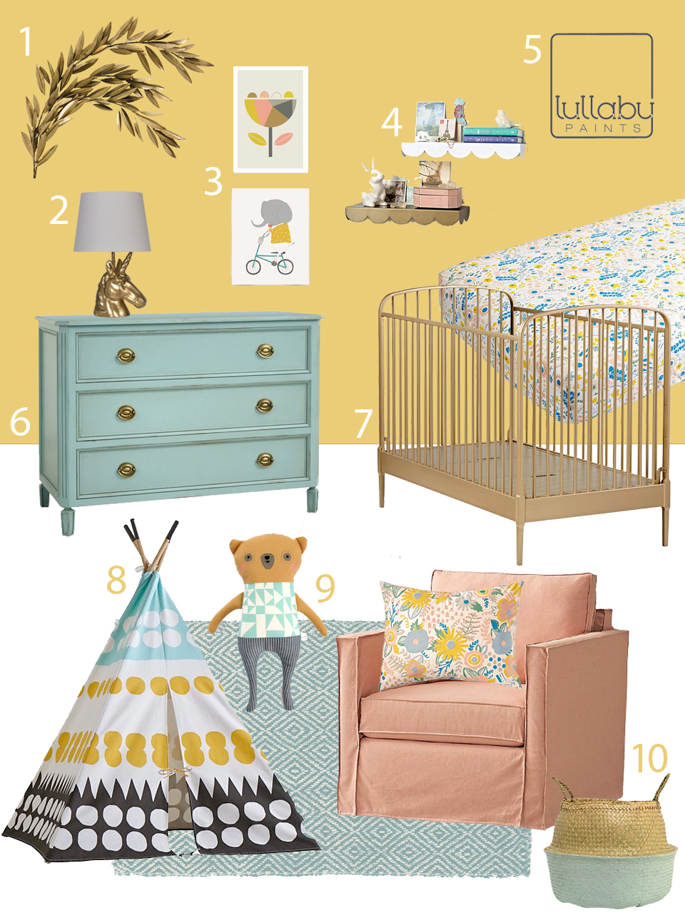 gorgeous golden yellow nursery inspiration lullaby paints